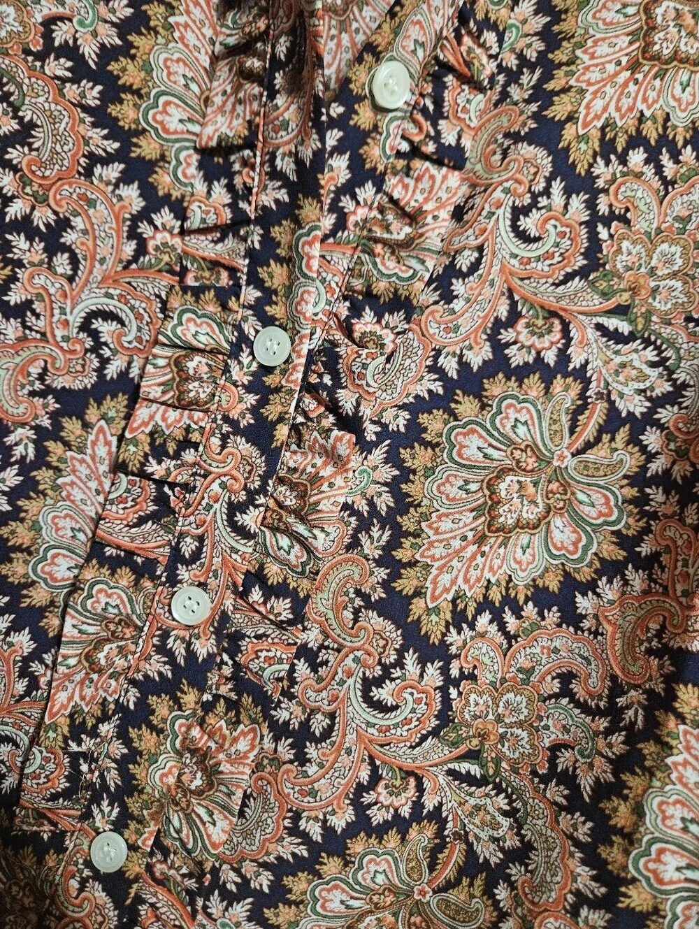 J.Crew Women's Colorful Floral Paisley Ruffle Button Up Long Sleeve Top Medium!